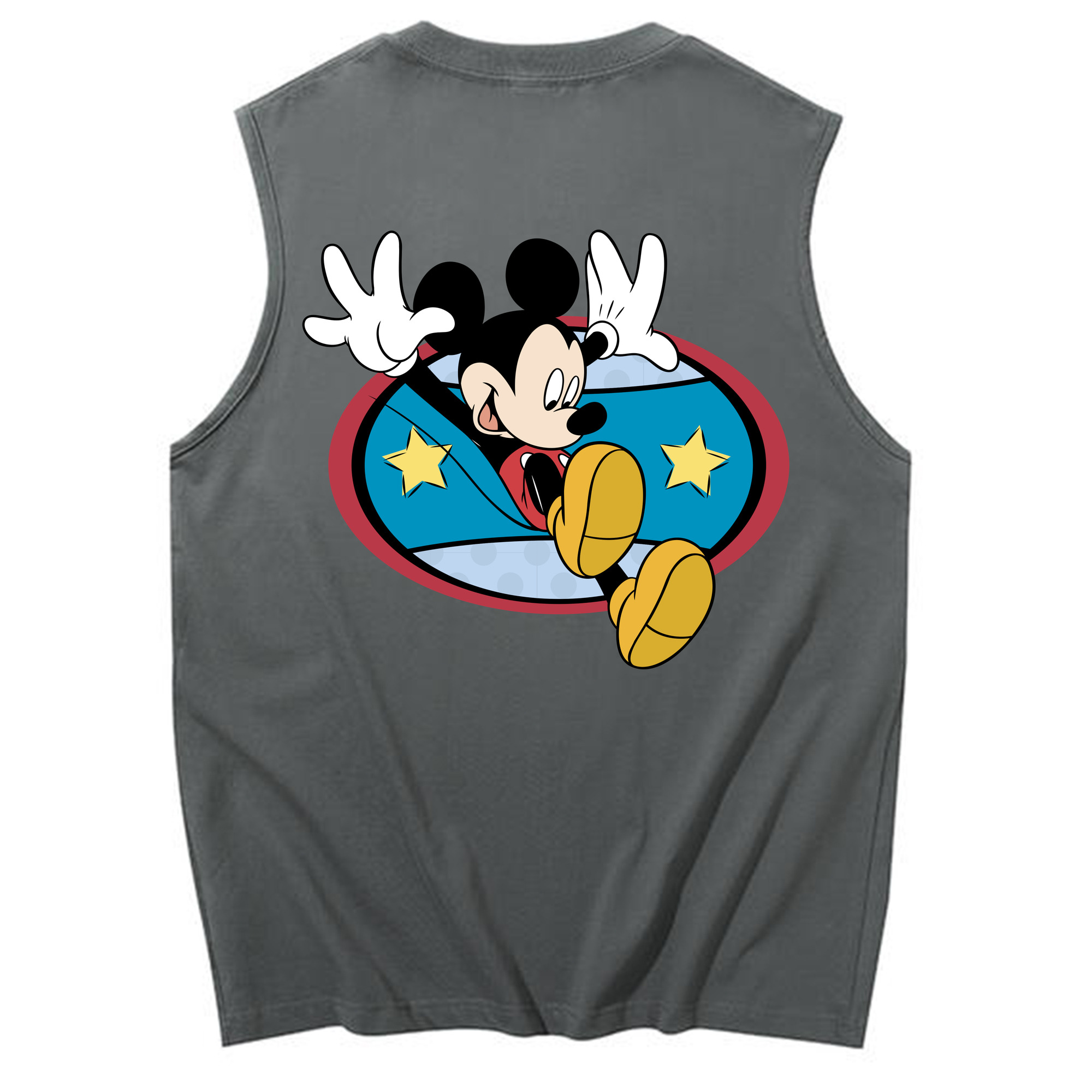 ミッキーマウス Mickey Mouse コットン100％タンクトップ（背面プリント）